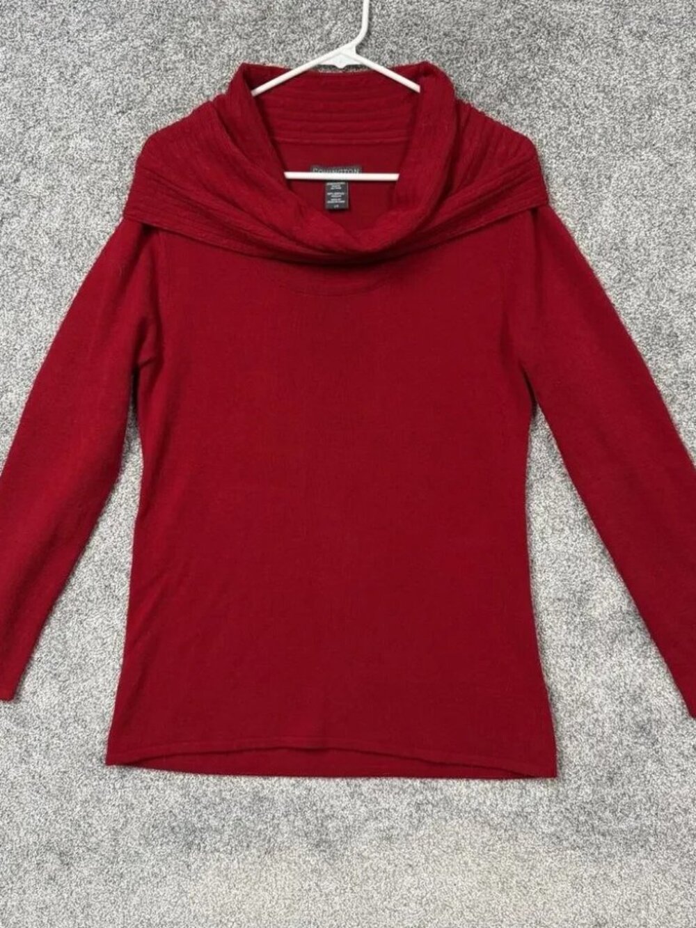 Covington Sweater Womens L Red Cowl Neck Pullover Knit Dark Academia Office Chic